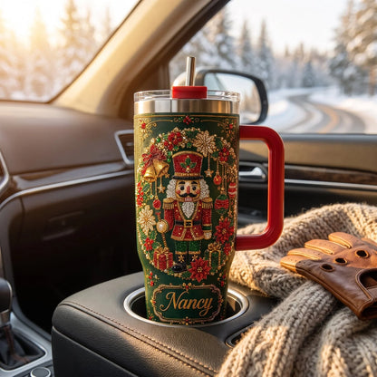 ✨🎄 Personalized Christmas Nutcracker Travel Tumbler – Festive Gift Edition