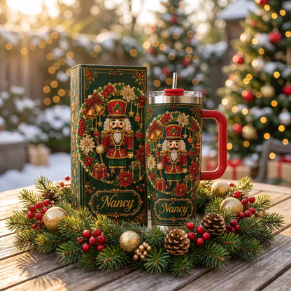✨🎄 Personalized Christmas Nutcracker Travel Tumbler – Festive Gift Edition