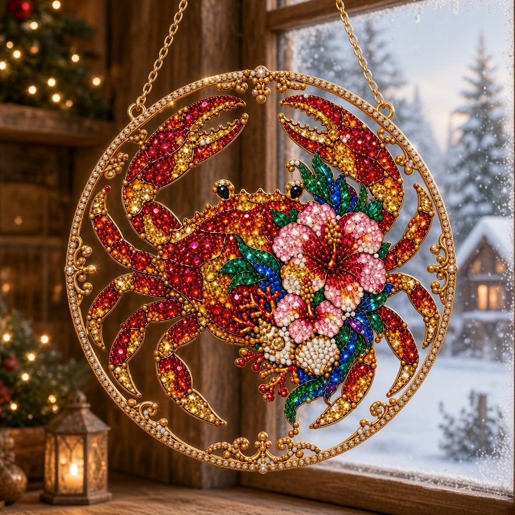 Coastal Crab Diamond Art Hanging Ornament Kit