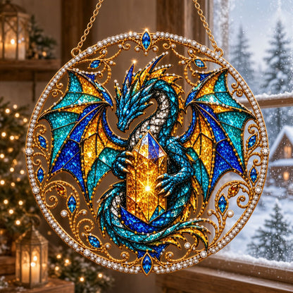 Mystical Blue Dragon Diamond Art Hanging Ornament Kit