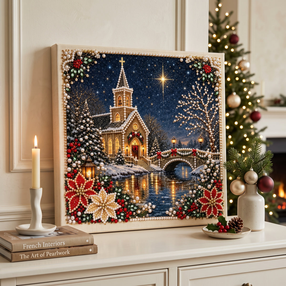 Christmas Church Pearl Diamond Painting Kit
