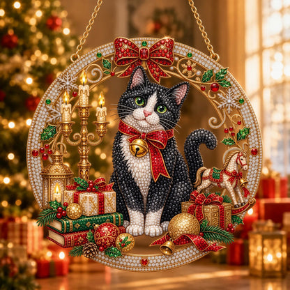 Christmas Black Cat Diamond Art Hanging Ornament Kit