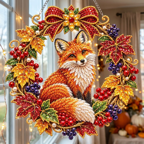 Autumn Fox Wreath Diamond Art Hanging Ornament Kit