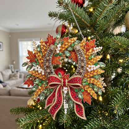 Autumn Horseshoe Wreath Diamond Art Hanging Ornament Kit