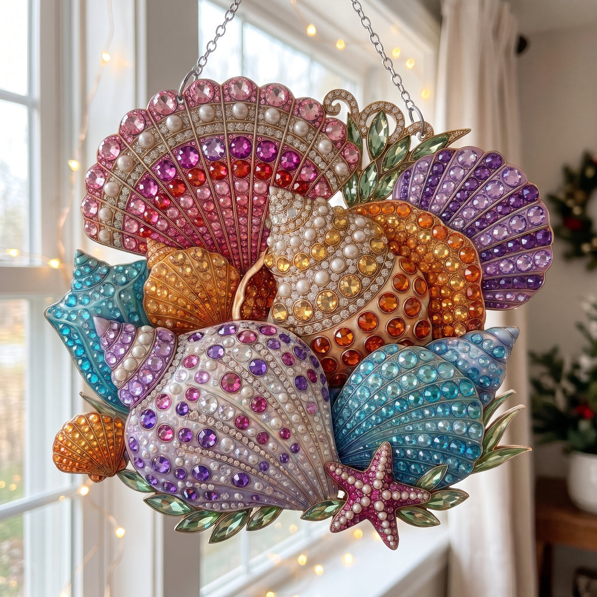 Colorful Seashell Treasures Diamond Art Hanging Ornament Kit