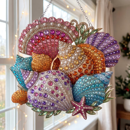 Colorful Seashell Treasures Diamond Art Hanging Ornament Kit