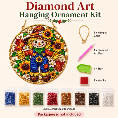 Happy Fall Scarecrow Diamond Art Hanging Ornament Kit