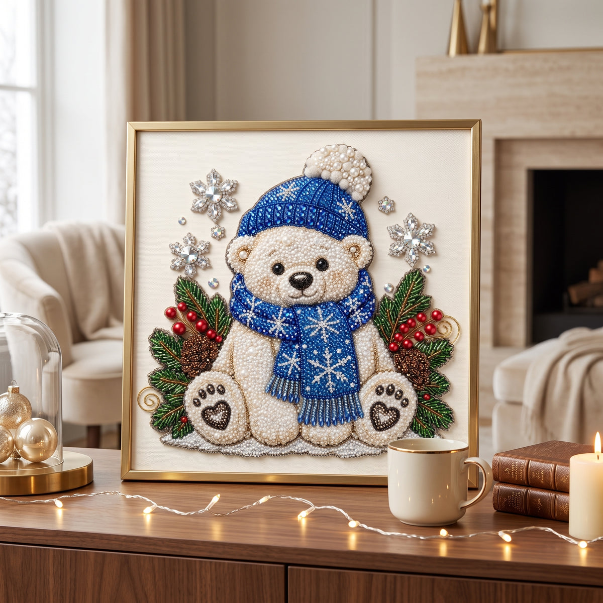 Christmas Polar Bear Pearl Diamond Painting Kit