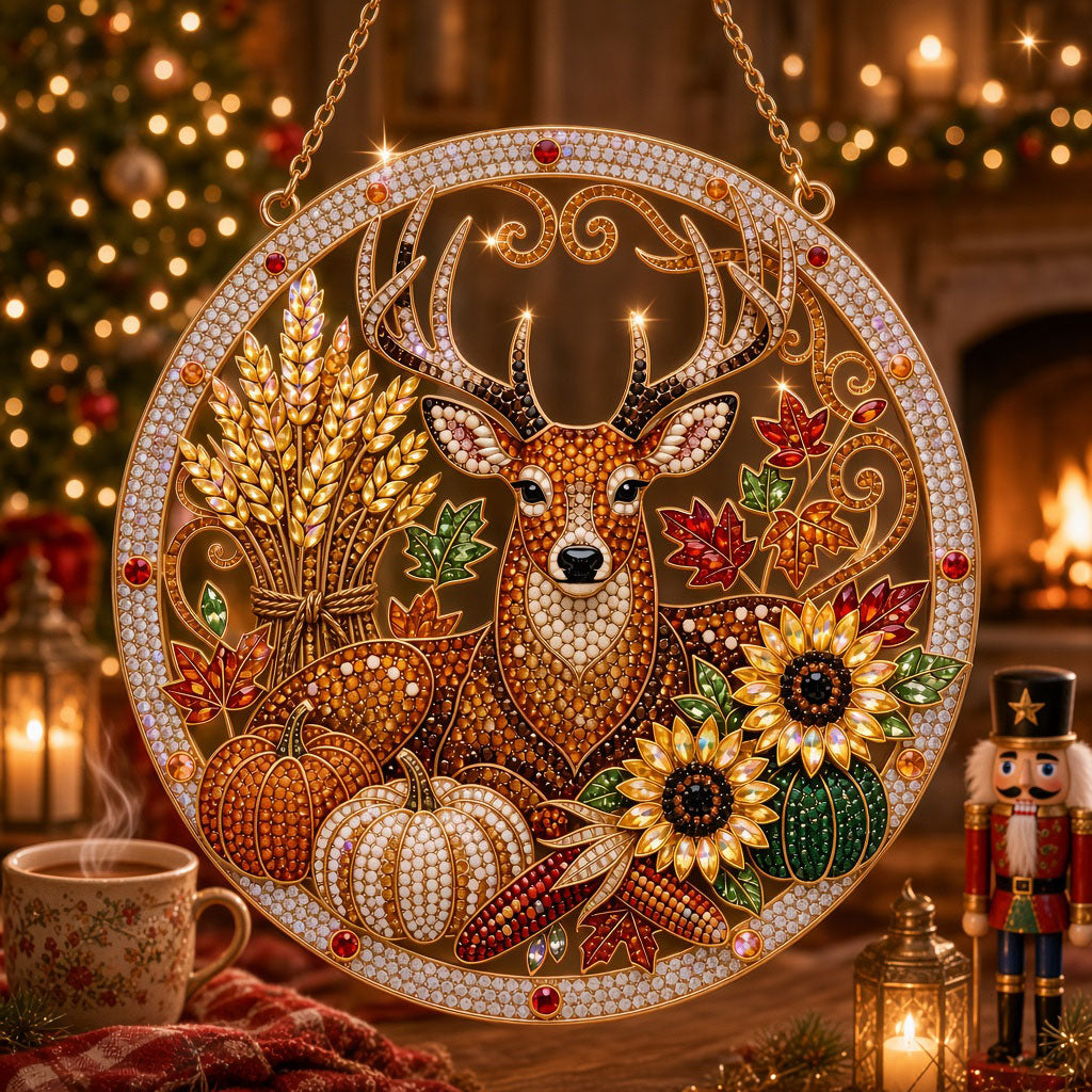 Autumn Harvest Deer Diamond Art Hanging Ornament Kit