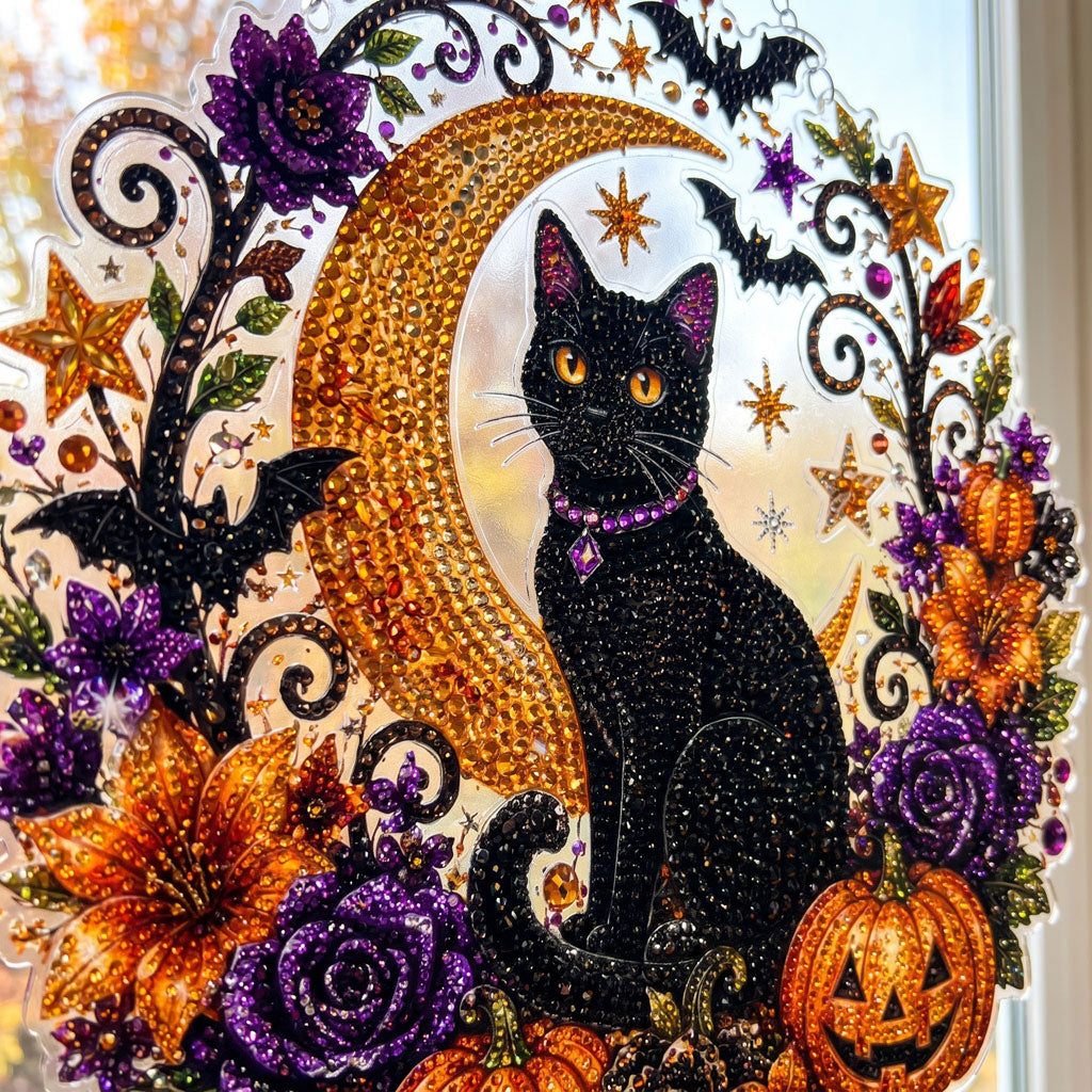 🔥Limited time 70% OFF - 🎃✨Halloween Diamond Art Hanging Ornament Kit - Sparkling DIY Window Ornament