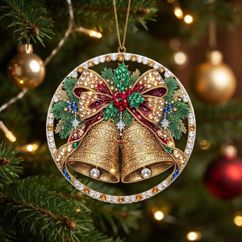 Golden Christmas Bells WN2210011CL Christmas Ornament