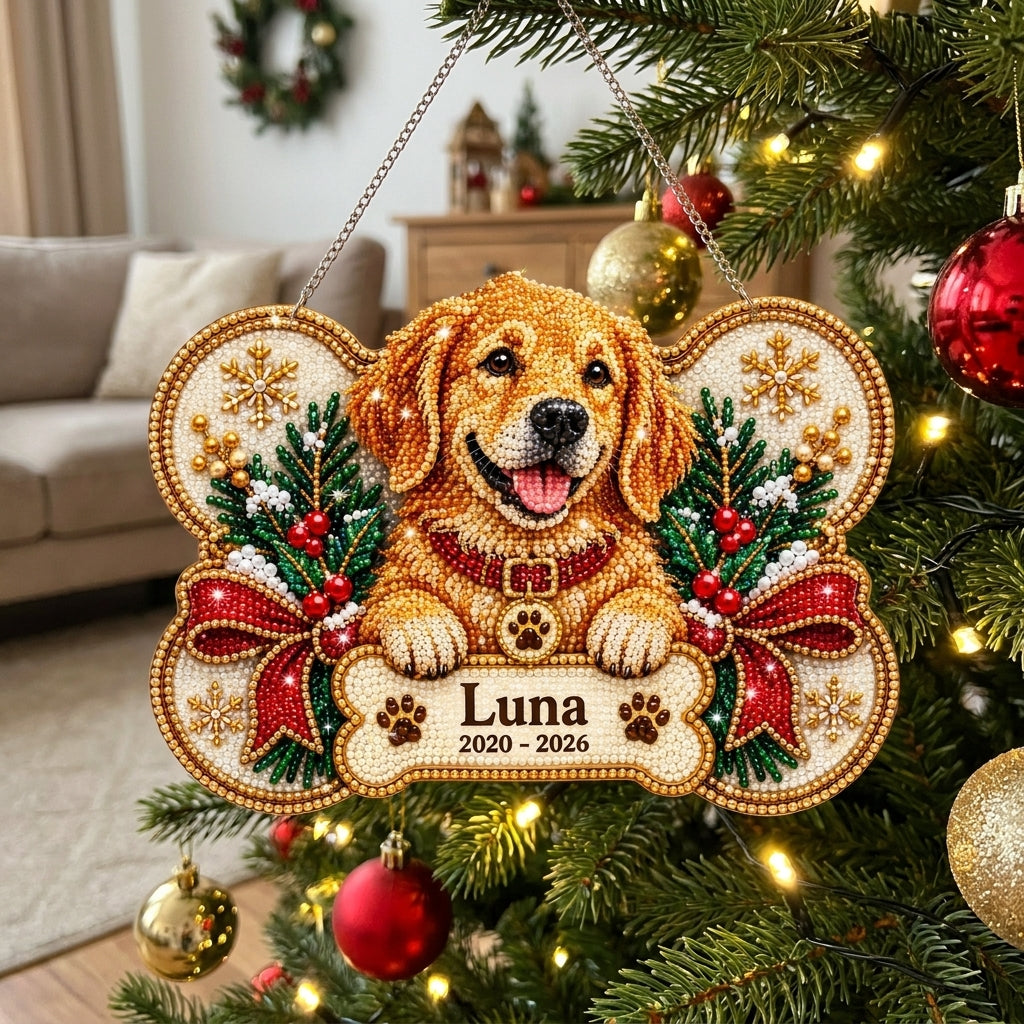 Personalized Golden Retriever Memorial Diamond Art Hanging Ornament Kit
