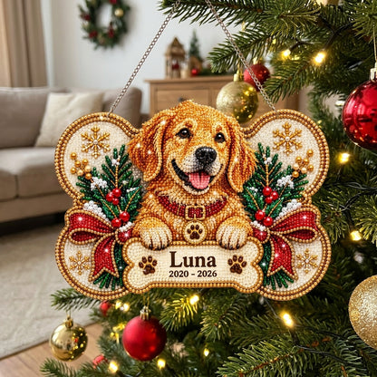 Personalized Golden Retriever Memorial Diamond Art Hanging Ornament Kit
