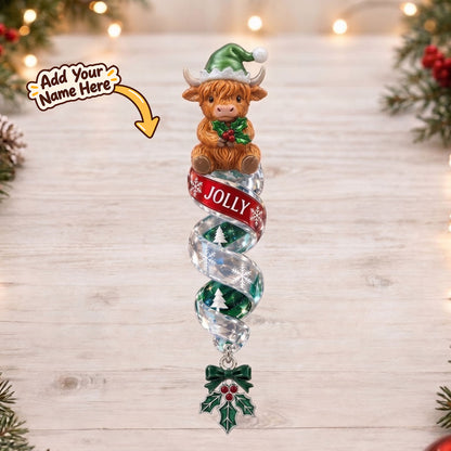 Personalized Christmas Highland Cow Spiral Ornaments WN2910002CL Christmas Ornament