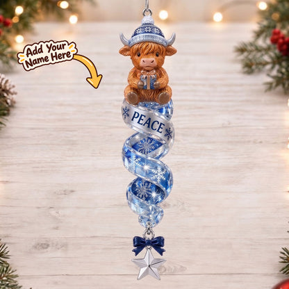 Personalized Christmas Highland Cow Spiral Ornaments WN2910002CL Christmas Ornament