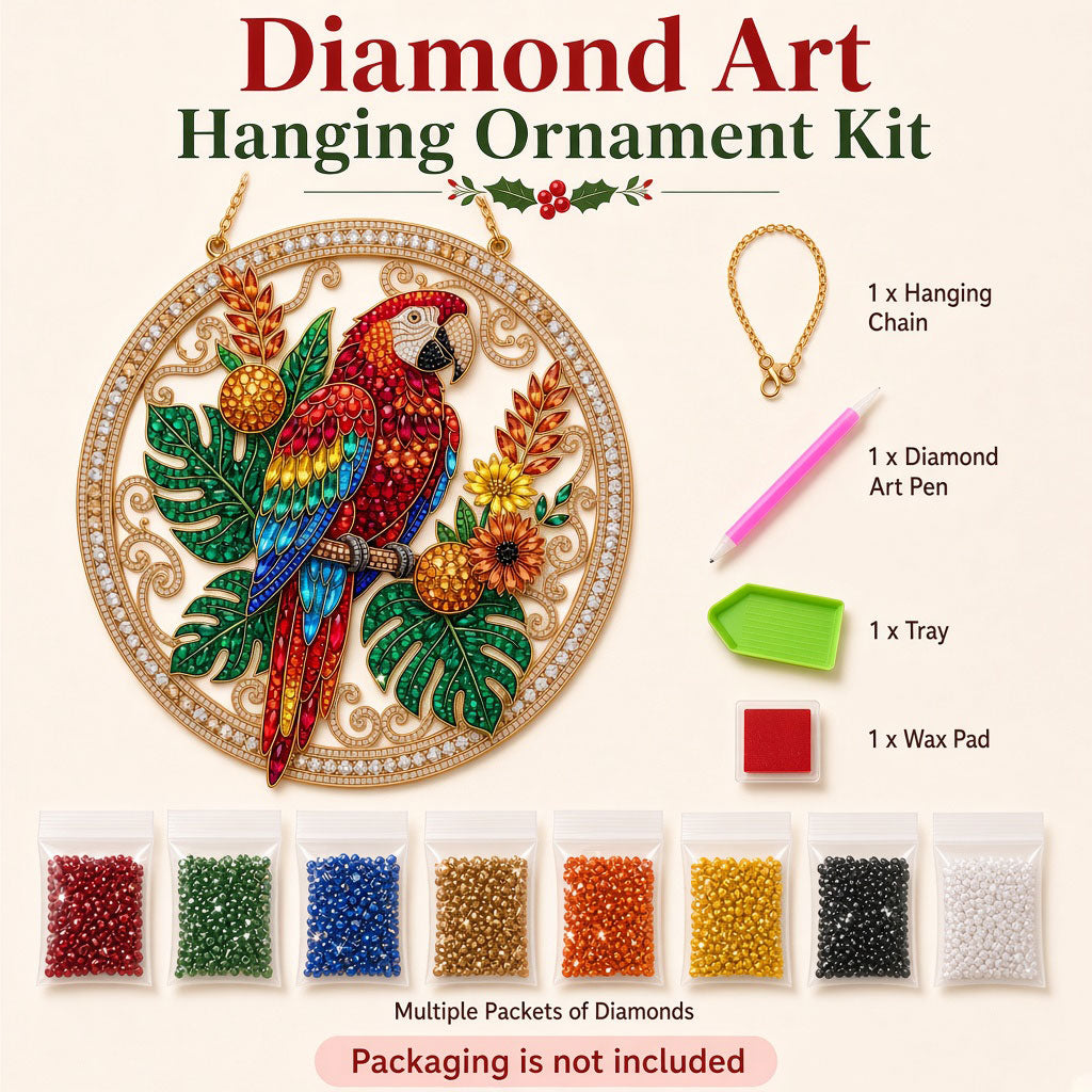 Tropical Macaw Parrot Diamond Art Hanging Ornament Kit