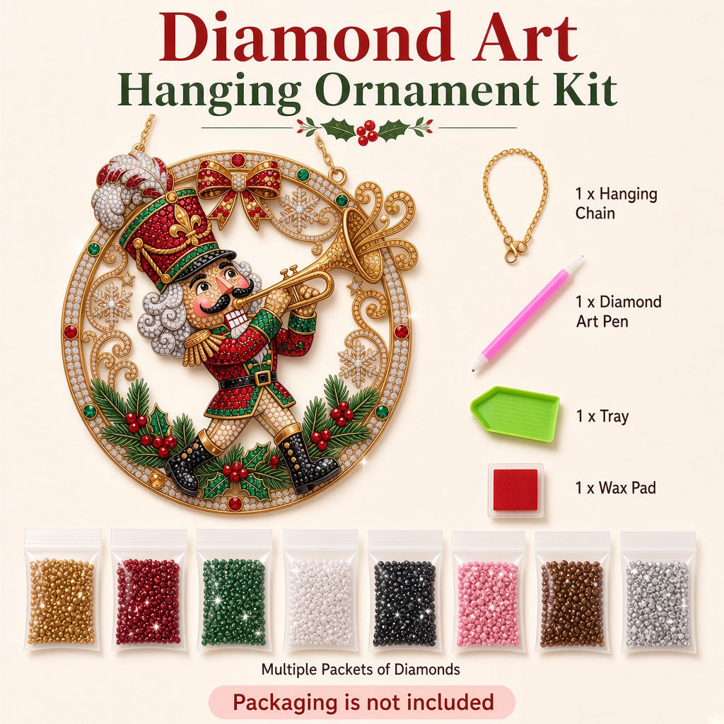 Christmas Nutcracker Soldier Diamond Art Hanging Ornament Kit