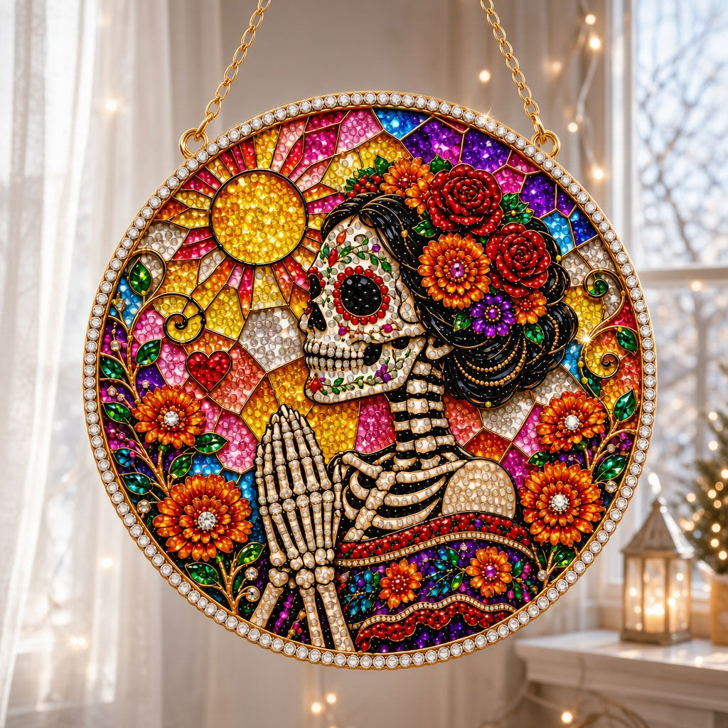 Sugar Skull Catrina Diamond Art Hanging Ornament Kit