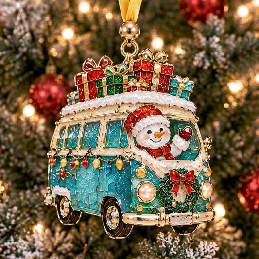 Blue Van Snowman Gifts XR2210012CL Christmas Ornament