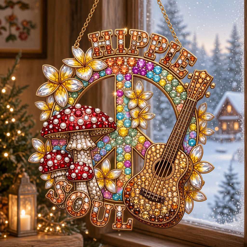 Hippie Soul Guitar Diamond Art Hanging Ornament Kit
