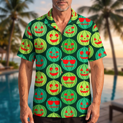Spooky Watermelon Pumpkin Face XR0707001CL Hawaii Shirt
