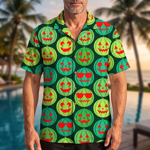 Spooky Watermelon Pumpkin Face XR0707001CL Hawaii Shirt