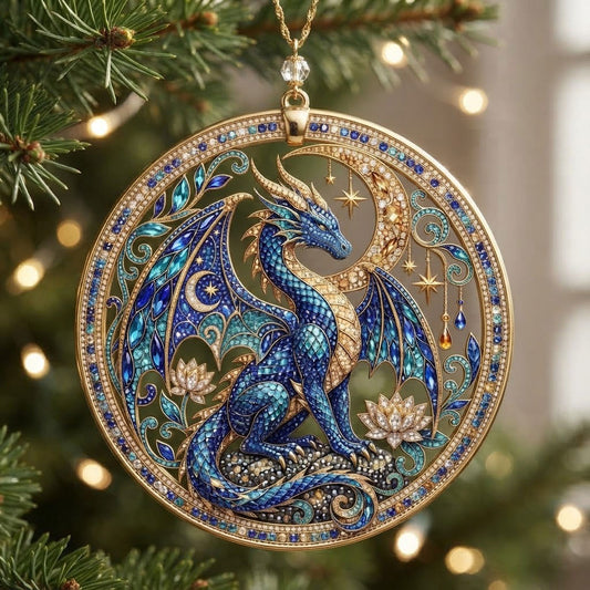 Mystic Blue Dragon WN2210013CL Christmas Ornament