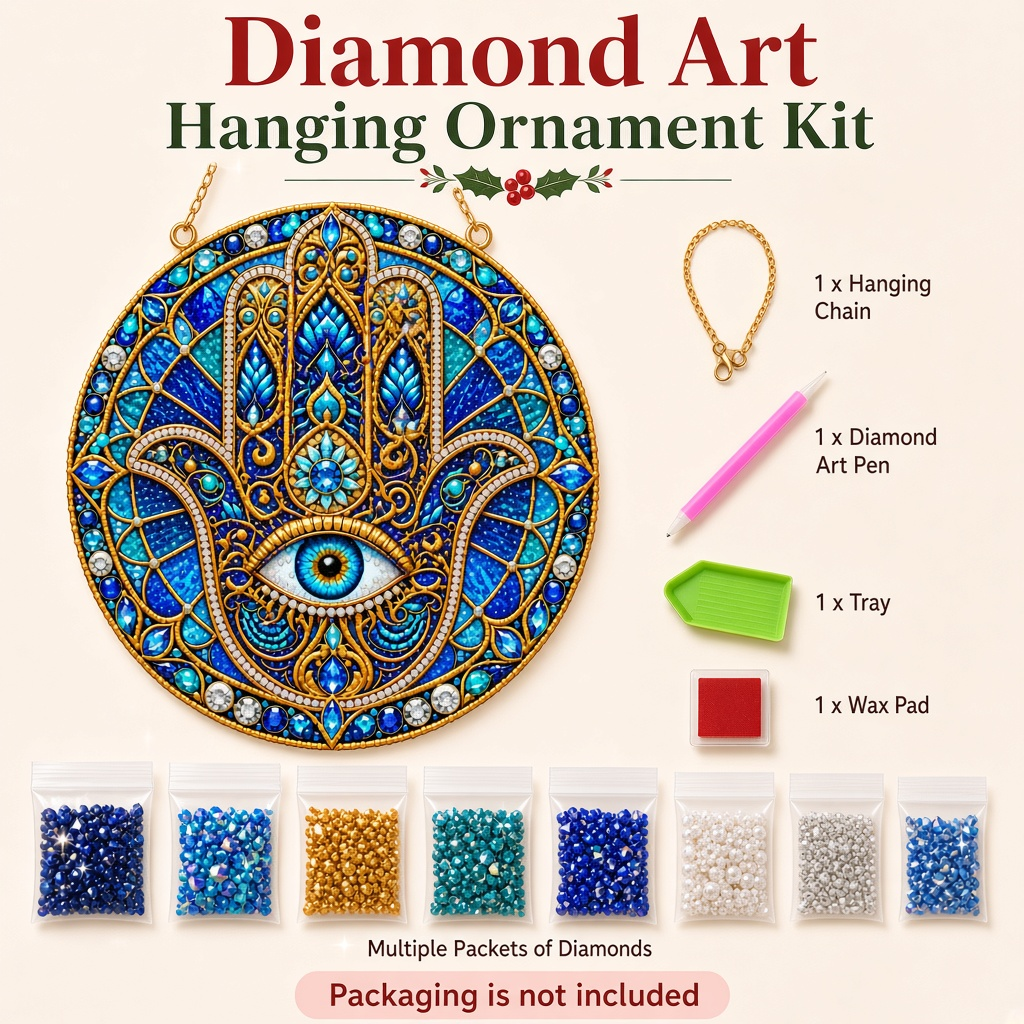 Mystical Hamsa Diamond Art Hanging Ornament Kit