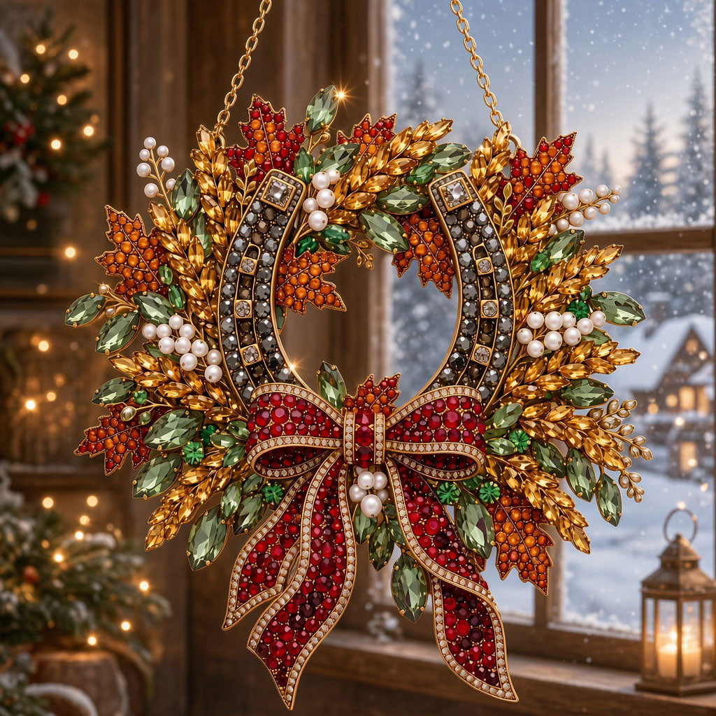 Autumn Horseshoe Wreath Diamond Art Hanging Ornament Kit