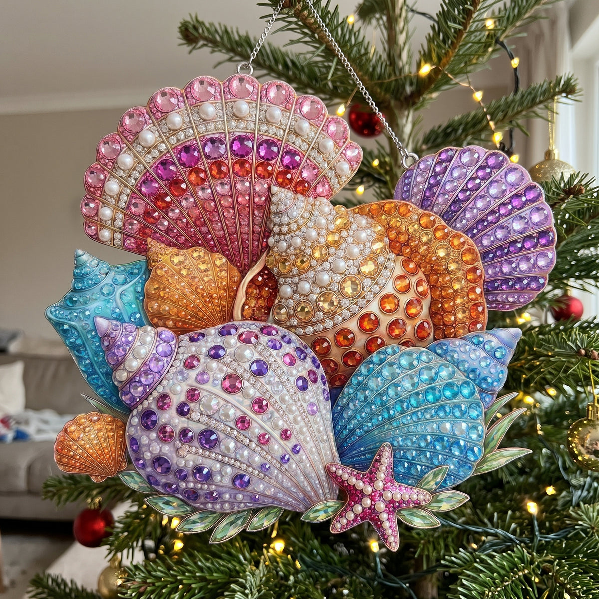 Colorful Seashell Treasures Diamond Art Hanging Ornament Kit