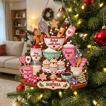 Personalized Baked With Love Diamond Art Hanging Ornament Kit