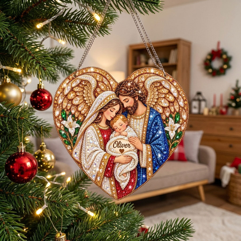 Personalized Holy Family Diamond Art Hanging Ornament Kit