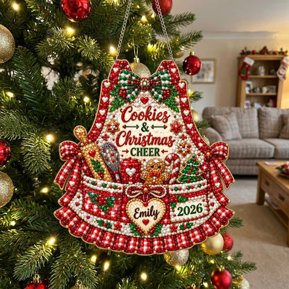 Personalized Holiday Baking Apron Diamond Art Hanging Ornament Kit