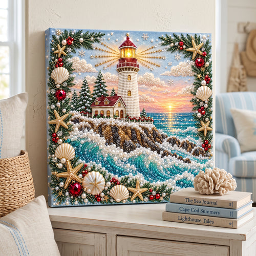 Coastal Christmas Pearl Diamond Painting Kit