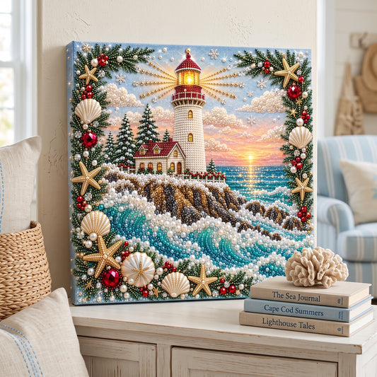 Coastal Christmas Pearl Diamond Painting Kit