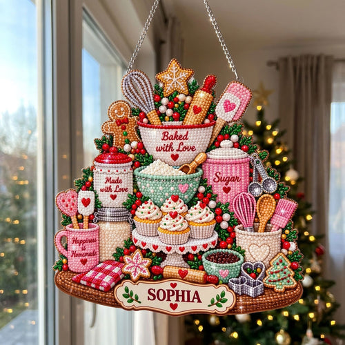 Personalized Baked With Love Diamond Art Hanging Ornament Kit