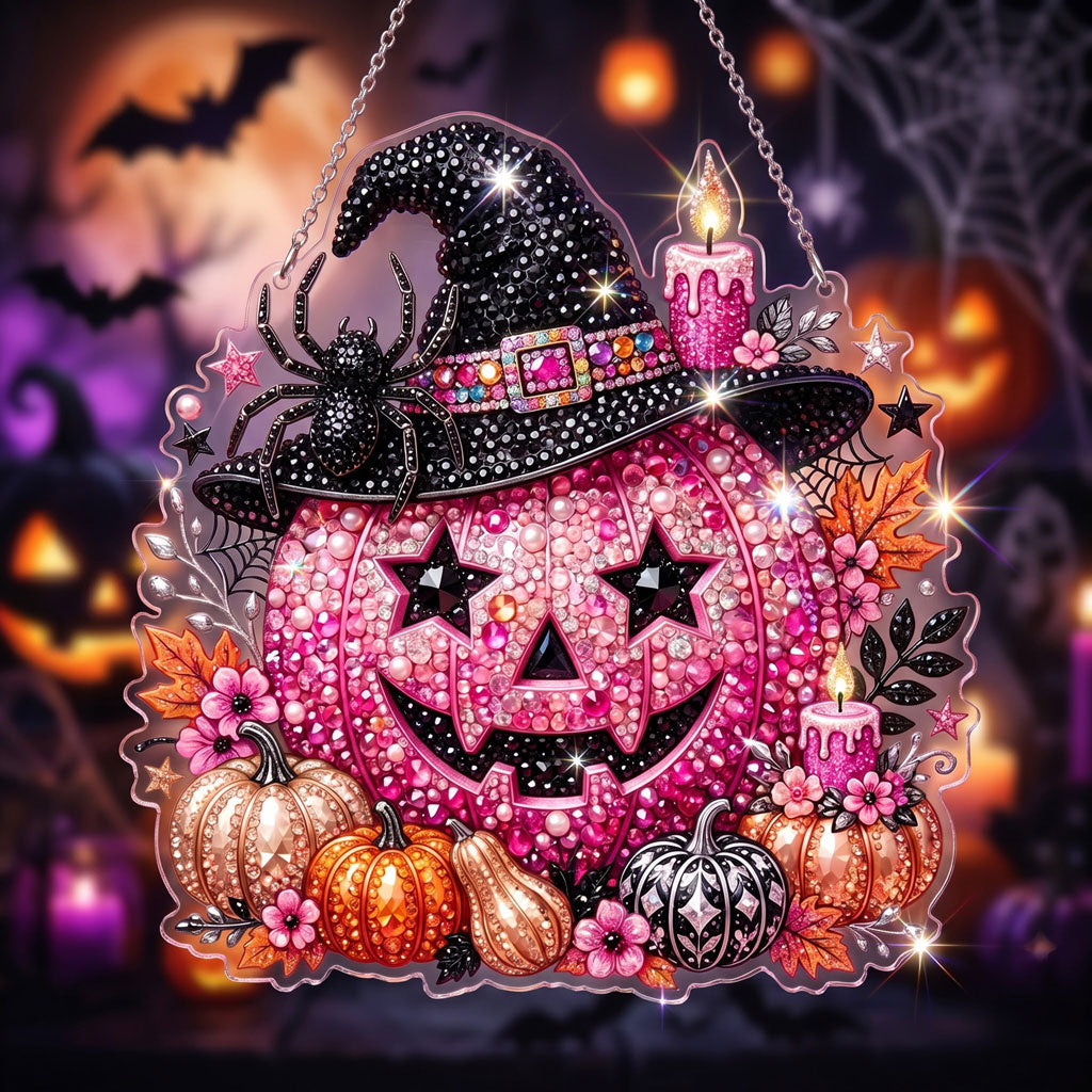 🔥HOT SALE 70% OFF - 🎃✨ Halloween Diamond Art Ornament Kit – Sparkling DIY Window Hanging Decor