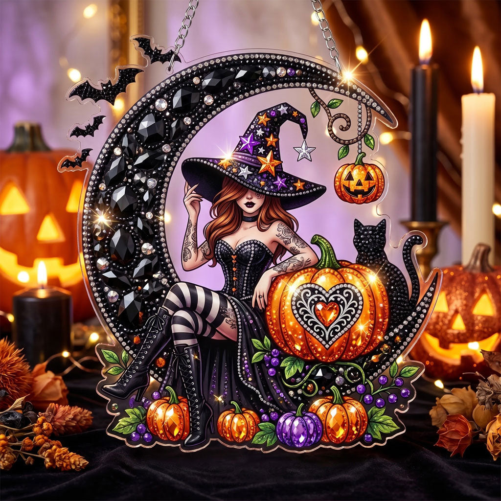 🔥HOT SALE 70% OFF - 🎃✨ Halloween Diamond Art Ornament Kit – Sparkling DIY Window Hanging Decor