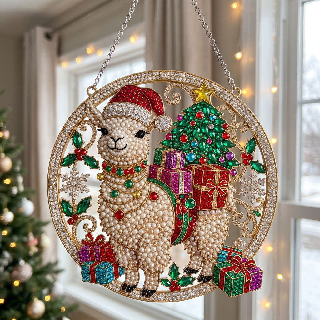 Christmas Llama Diamond Art Hanging Ornament Kit