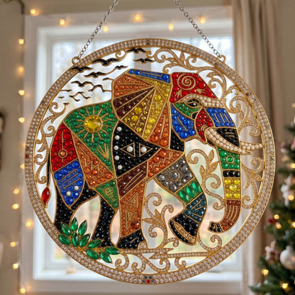 Colorful Boho Elephant Diamond Art Hanging Ornament Kit