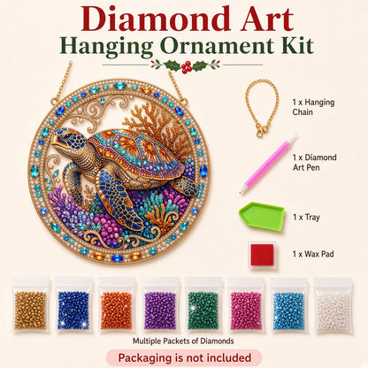 Colorful Sea Turtle Diamond Art Hanging Ornament Kit