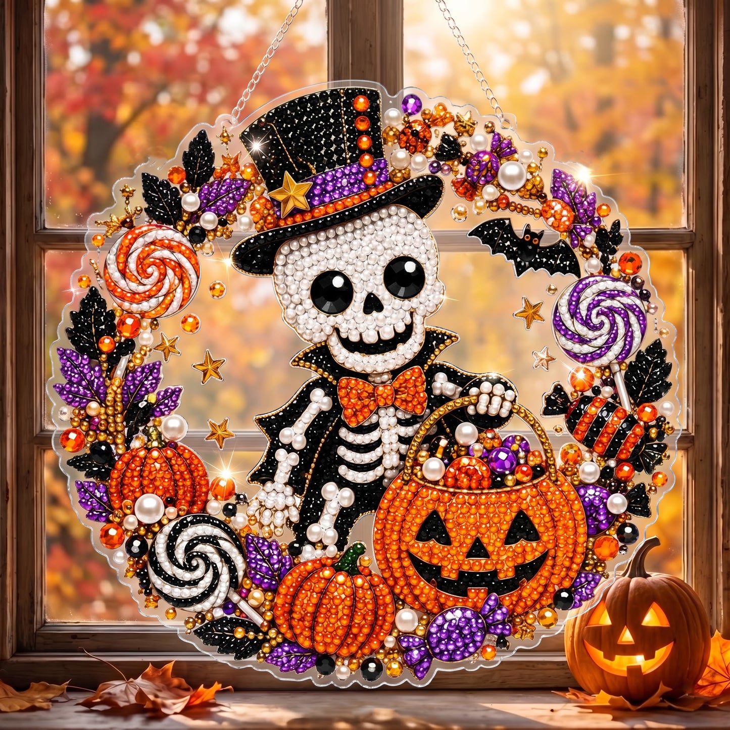 🎃✨ Halloween DIY Diamond Art Ornament Kit