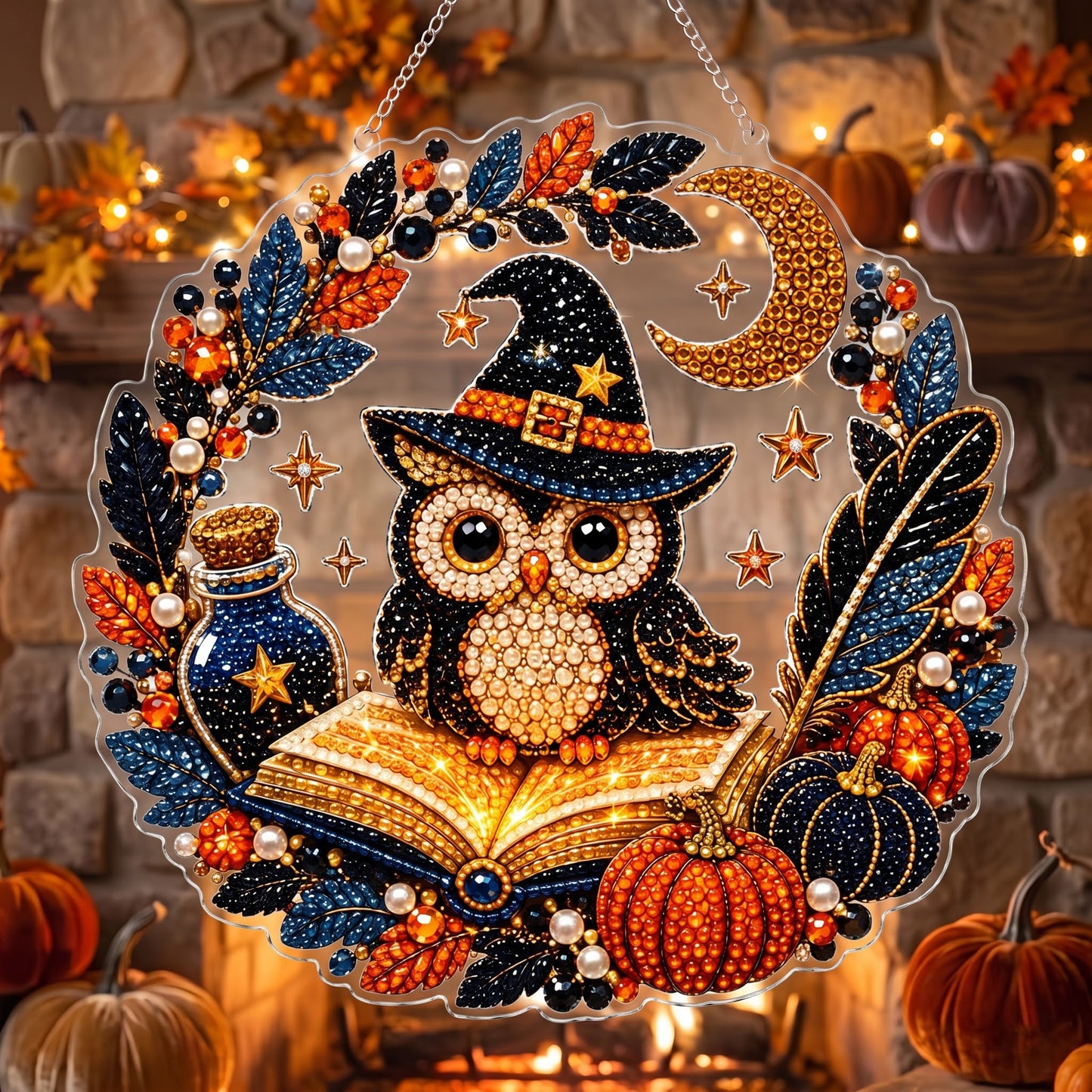 🎃✨ Halloween DIY Diamond Art Ornament Kit
