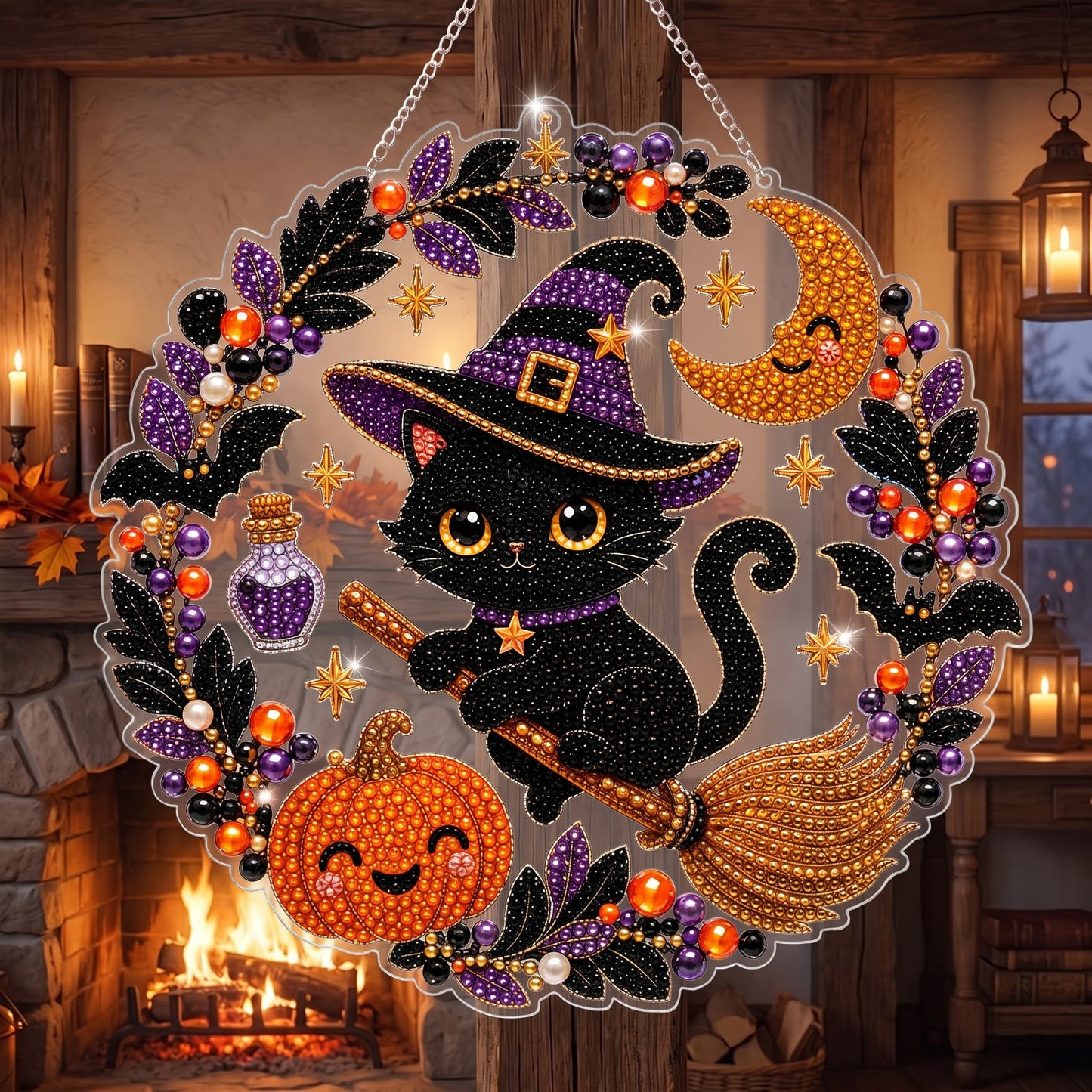 🎃✨ Halloween DIY Diamond Art Ornament Kit