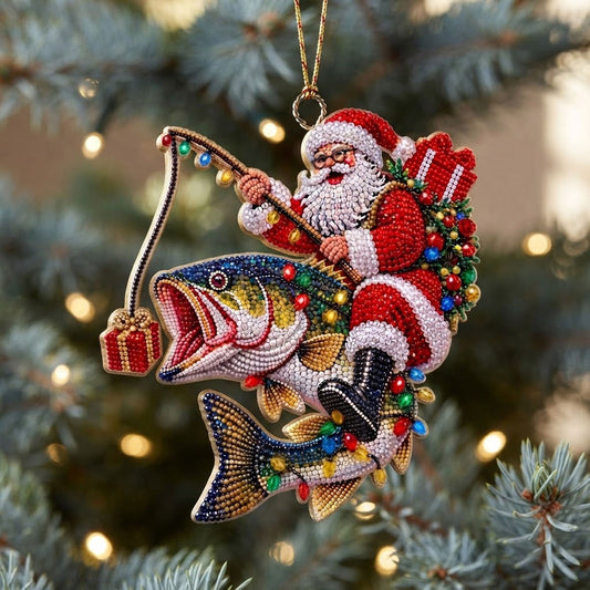 Santa Fishing Adventure WN2210014CL Christmas Ornament