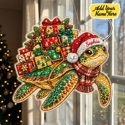 Personalized Christmas Sea Turtle Diamond Art Hanging Ornament Kit