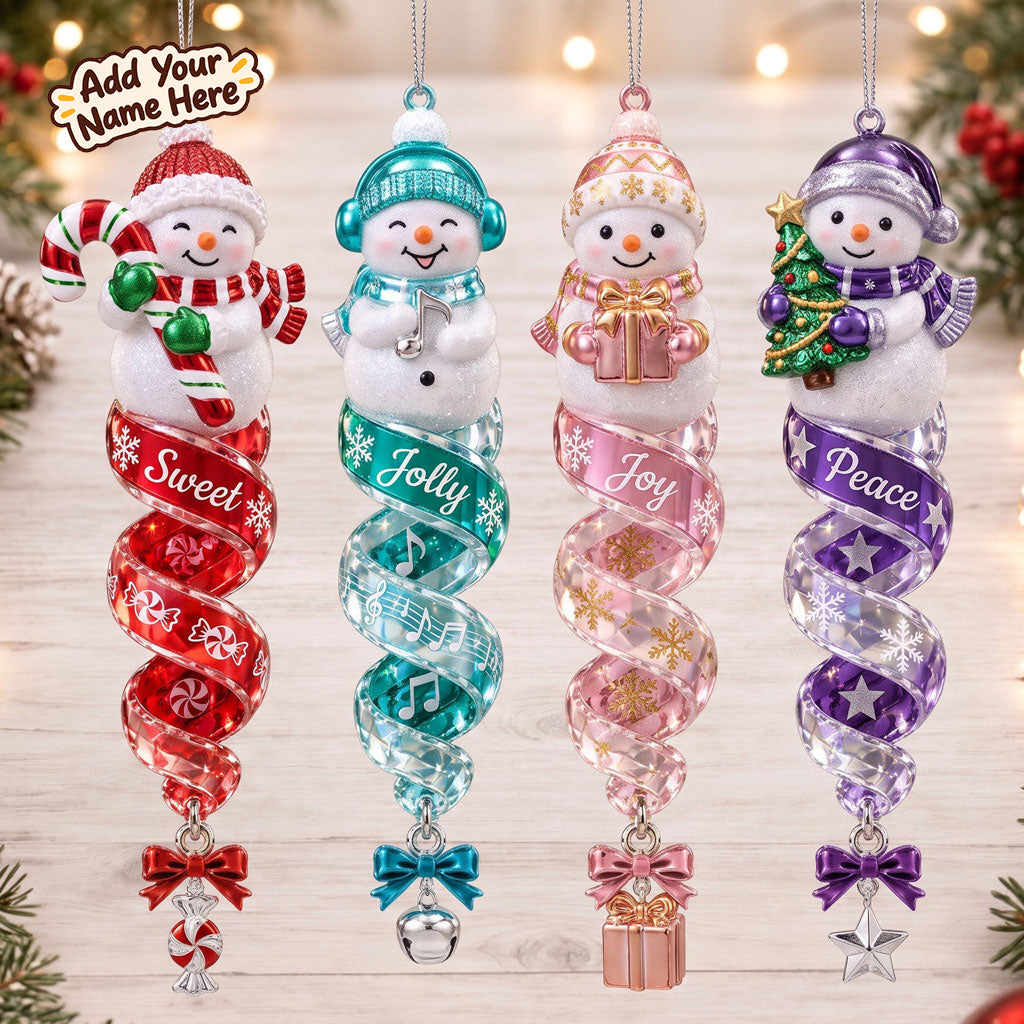 Personalized Christmas Snowman Spiral Ornaments WN2910003CL Christmas Ornament