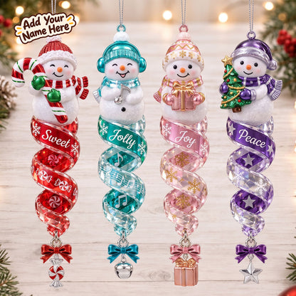 Personalized Christmas Snowman Spiral Ornaments WN2910003CL Christmas Ornament
