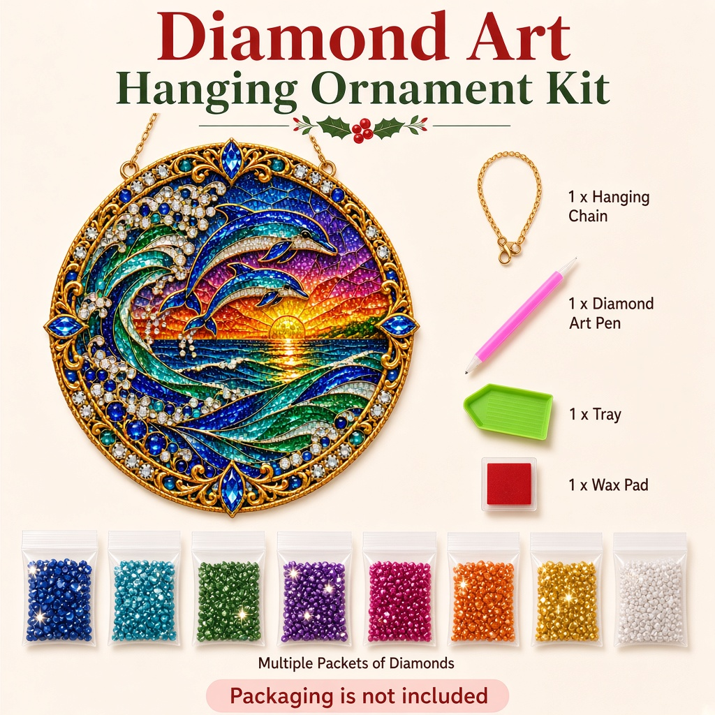 Dolphin Paradise Diamond Art Hanging Ornament Kit