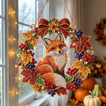 Autumn Fox Wreath Diamond Art Hanging Ornament Kit